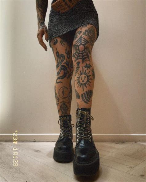 womens leg tattoo|More.